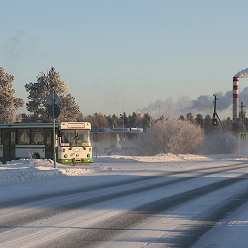 Морозы могут отразиться на графике движения автобусов в отдалённый микрорайон Ноябрьска