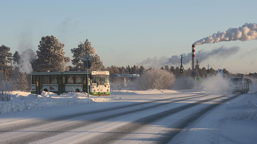 Морозы могут отразиться на графике движения автобусов в отдалённый микрорайон Ноябрьска