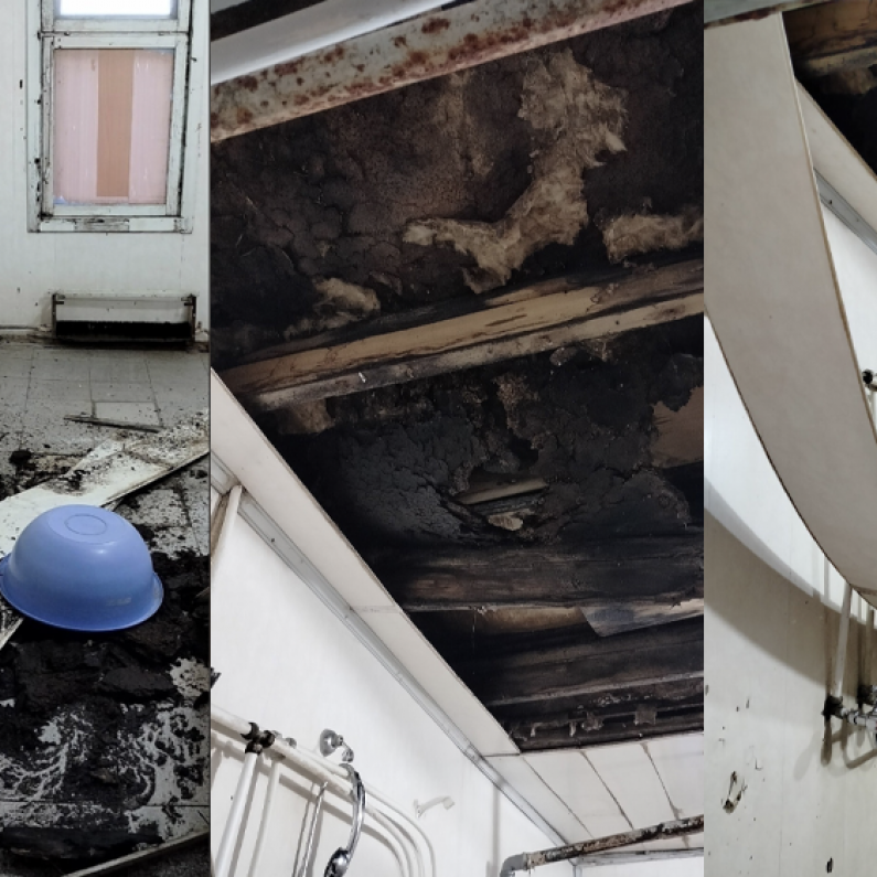В Ноябрьске жители общежития бьют тревогу из-за обвала потолка